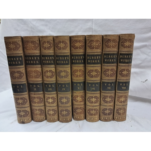 133 - The Works and Correspondence of Edmund Burke - 8 well Bound Volumes - Published 1852 8 well Bound Vo... 