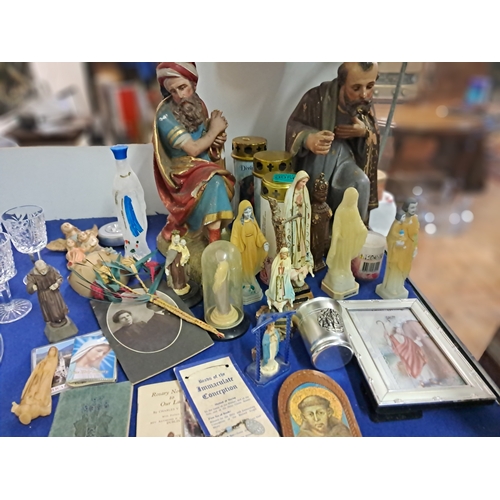 Collection of Religious Statue, Cards, etc