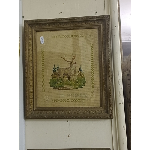 22 - Pair of Victorian Needleworks - one by M. McCann