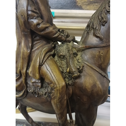 35 - Impressive Bronzed Figural Group of an Army Officer on Horseback (70cm x 52cm x 26cm)