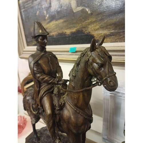35 - Impressive Bronzed Figural Group of an Army Officer on Horseback (70cm x 52cm x 26cm)