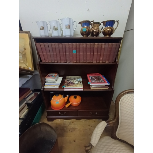 67 - Mahogany Open Bookcase (116cm x 92cm x 34cm)