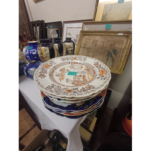 71 - Good collection of Antique Mason's Ironstone Cabinet Plates (8)