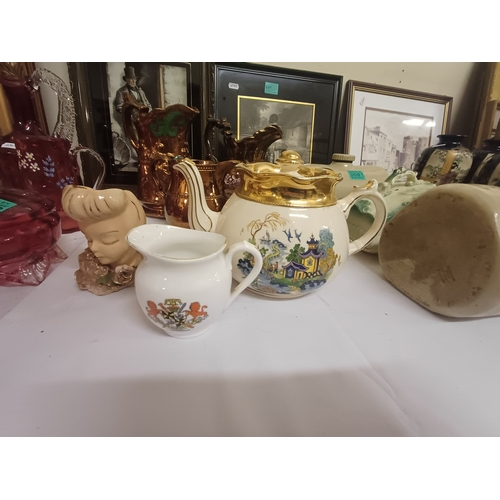 83 - Four Victorian Lustreware Dresser Jugs and 3 others