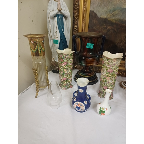 91 - The Nuptials of Paris and Helen Vase together with other Vases