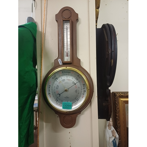 98 - Vintage Mahogany Aneroid Barometer