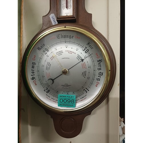 98 - Vintage Mahogany Aneroid Barometer