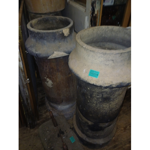 4 - Two old Terracotta Chimney Pots