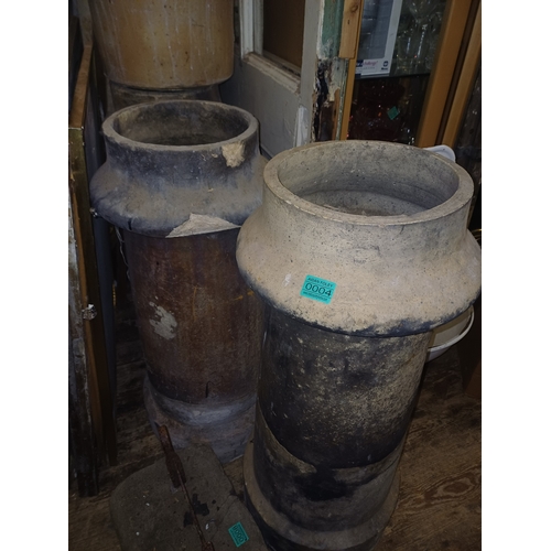 4 - Two old Terracotta Chimney Pots