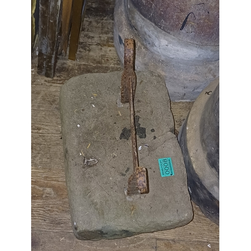 8 - Cast Iron Boot Scrapper in Stone Block