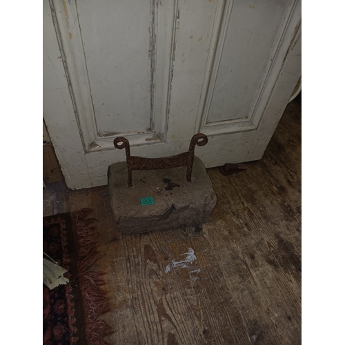 8 - Cast Iron Boot Scrapper in Stone Block