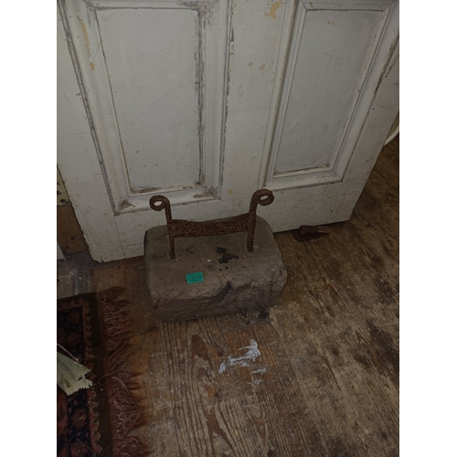 8 - Cast Iron Boot Scrapper in Stone Block