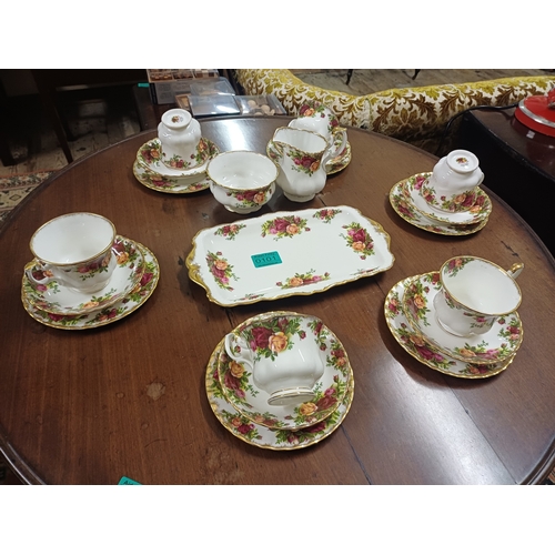 101 - Royal Albert Old Country Rose 21 Piece Tea Set