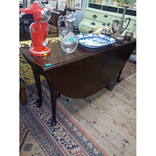 102 - Late 19th Century Oval Drop Leaf Table on Pad Foot Base