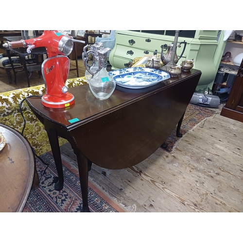 102 - Late 19th Century Oval Drop Leaf Table on Pad Foot Base