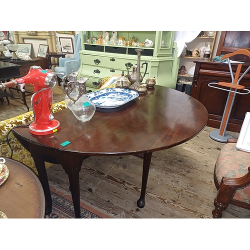 102 - Late 19th Century Oval Drop Leaf Table on Pad Foot Base