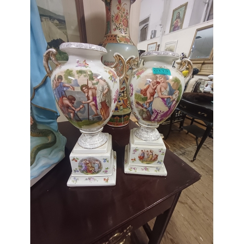 113 - Pair of Vases (repaired)  (36cm Tall)