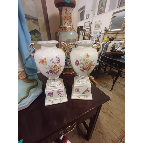 113 - Pair of Vases (repaired)  (36cm Tall)