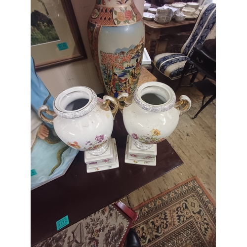 113 - Pair of Vases (repaired)  (36cm Tall)