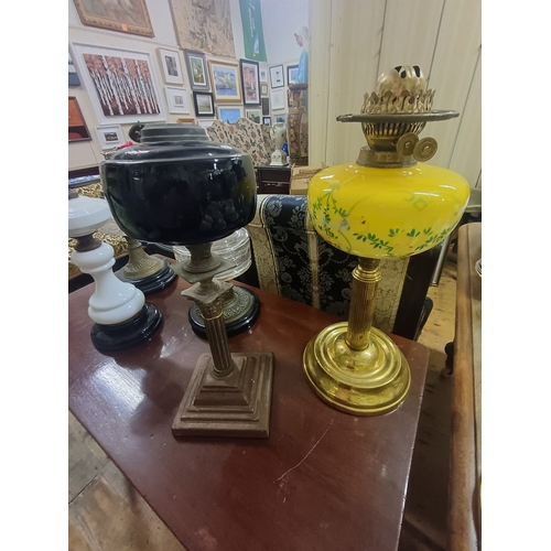 129 - Lot of 5 Antique Oil Lamps for parts