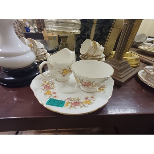130 - Coolclough Bone China Floral Tea Set - 27 Piece Tea Set (serves 8)