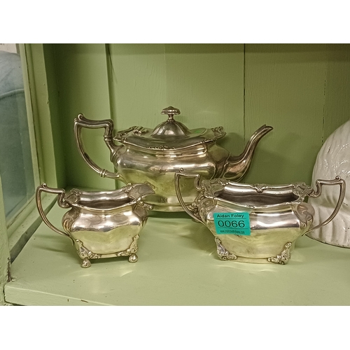 66 - Vintage Silver Plate 3 Piece Tea Set