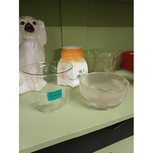 68 - Lot of 4 Antique Glass Oil Lamp Shades