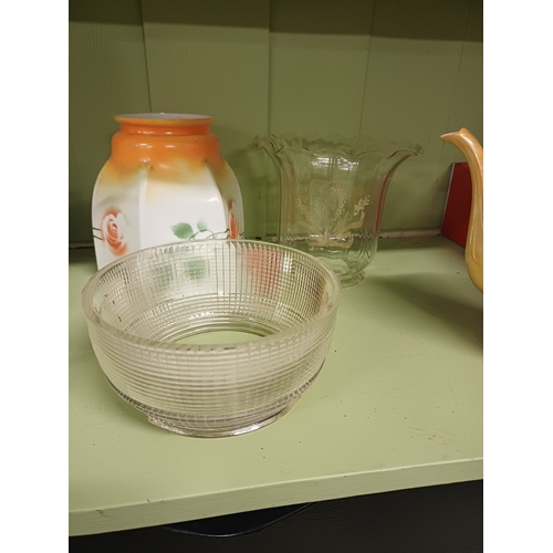 68 - Lot of 4 Antique Glass Oil Lamp Shades