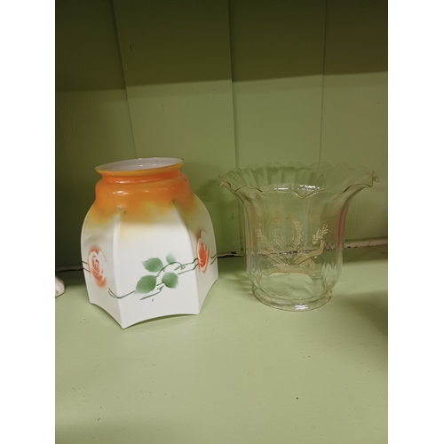 68 - Lot of 4 Antique Glass Oil Lamp Shades