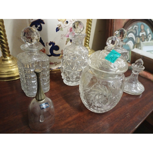 73 - Pair of Antique Glass Decanters and others