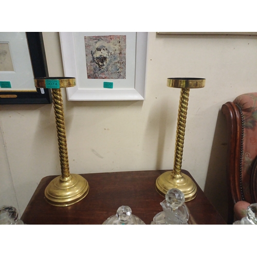 74 - Pair of good Brass Candlestands