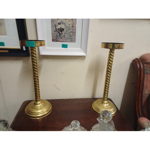 74 - Pair of good Brass Candlestands