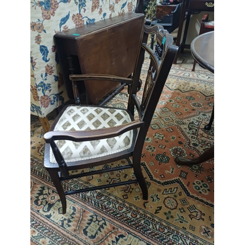 91 - Edwardian Inlaid Mahogany Low Armchair