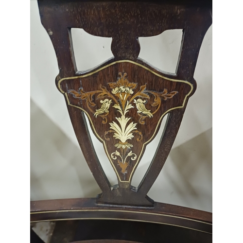 91 - Edwardian Inlaid Mahogany Low Armchair