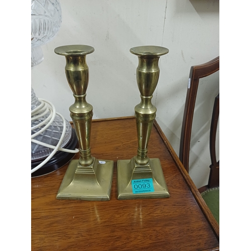 93 - Pair of 19th Century Brass Candlesticks