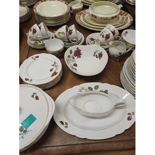 172 - Wedgewood China Red and Gilt Decorated part Dinner Service including Platters