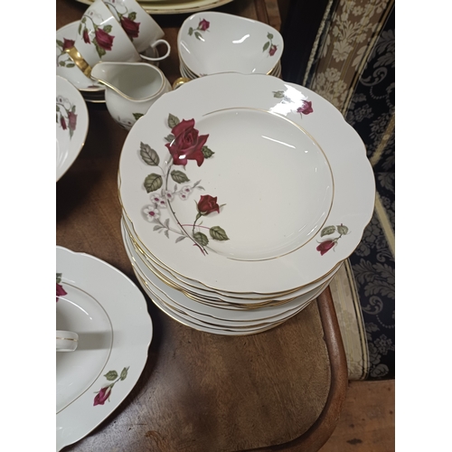 172 - Wedgewood China Red and Gilt Decorated part Dinner Service including Platters