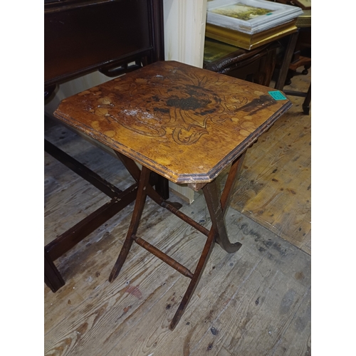 175 - Victorian Pokerwork Gypsy Folding Table