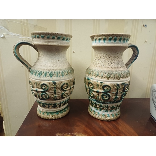 198 - Pair of German Pottery Pitchers (26cm Tall)