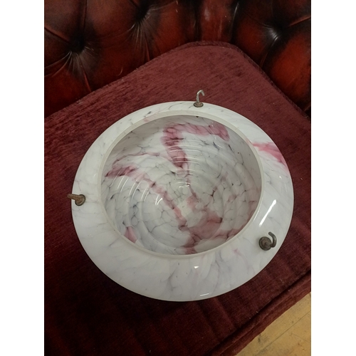 201 - Vintage Pink and White Mottled Glass Light Shade
