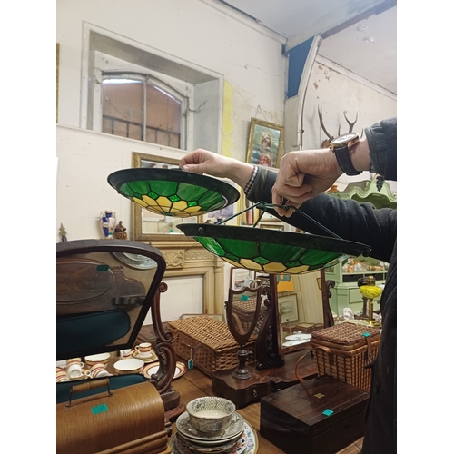 202 - Pair of Green Tiffany Style Ceiling Light Shades