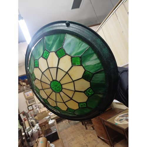 202 - Pair of Green Tiffany Style Ceiling Light Shades