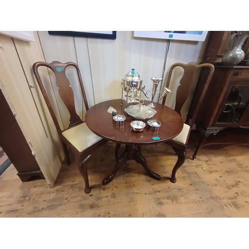 209 - Set of 3 Queen Anne Style Mahogany Dining Room Chairs