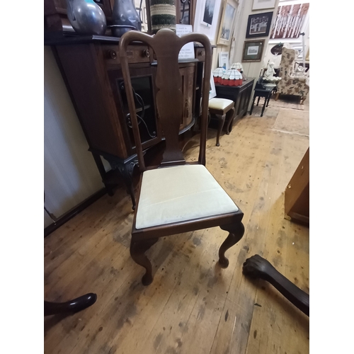 209 - Set of 3 Queen Anne Style Mahogany Dining Room Chairs