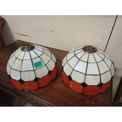 220 - Pair of Tiffany Style Ceiling Light Shades