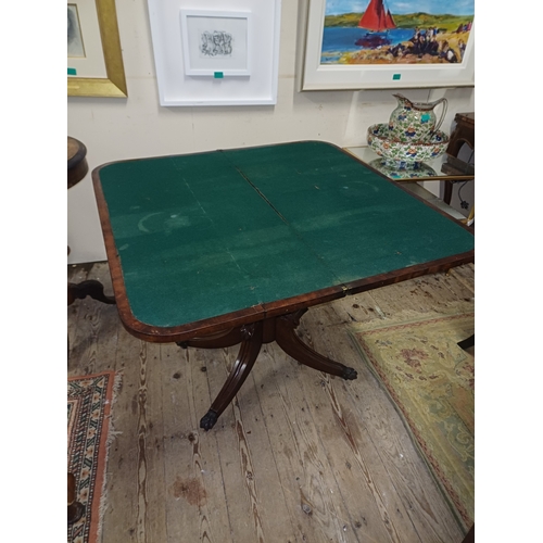 256 - 19th Century Mahogany Games Table on turned Colum with 4 splayed Legs