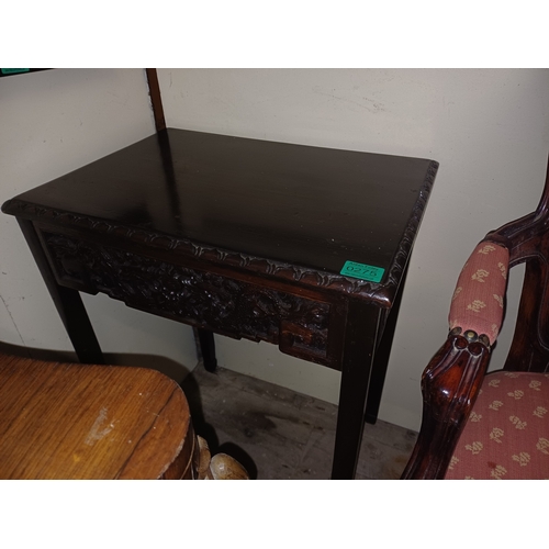 275 - Edwardian Carved Oak Lamp Table