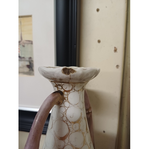 291 - Pair of 19th Century Handpainted Vases (35cm Tall)