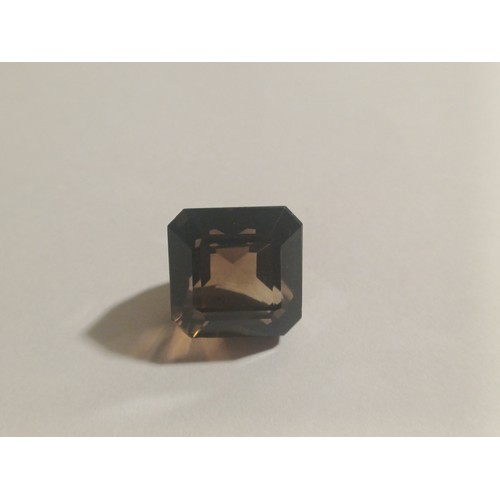 147 - Natural Smokey Quartz, 16.20 carats.  Rectangular Cut. GLI Cert