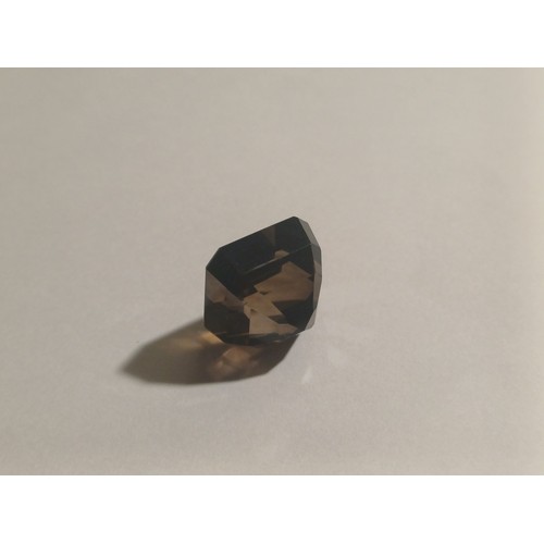 147 - Natural Smokey Quartz, 16.20 carats.  Rectangular Cut. GLI Cert